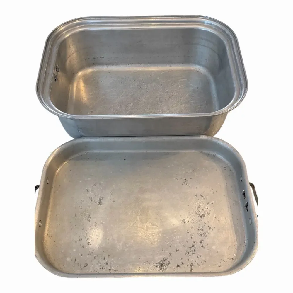 Vintage Wear-Ever Large Aluminum Covered Roaster Hinged Handles Heavy Duty